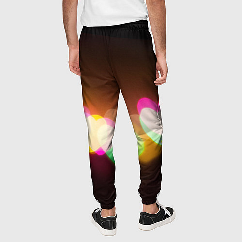 Мужские брюки Горящие сердца всех цветов радуги / 3D-принт – фото 4