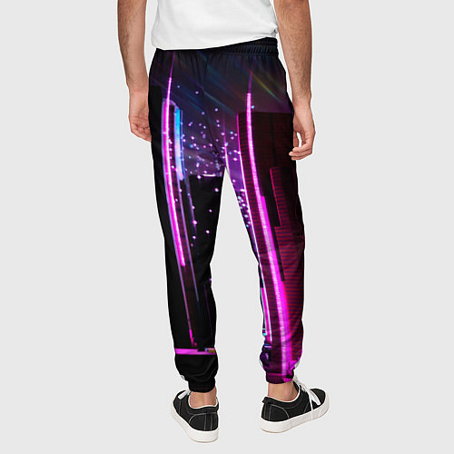 Мужские брюки Ночной город в киберпанке / 3D-принт – фото 4