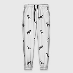 Мужские брюки Черно-белые собачки паттерн