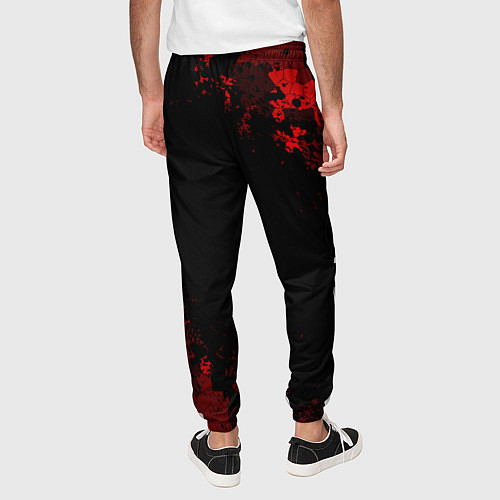 Мужские брюки MITSUBISHIC MILITARY GEOMETRY RED / 3D-принт – фото 4