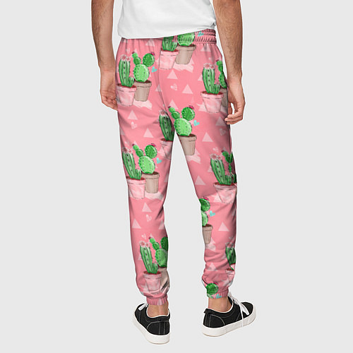 Мужские брюки Кактусы в горшках паттерн / 3D-принт – фото 4