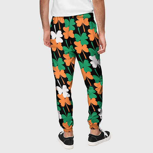 Мужские брюки Клевер в цветах Ирландского флага паттерн / 3D-принт – фото 4