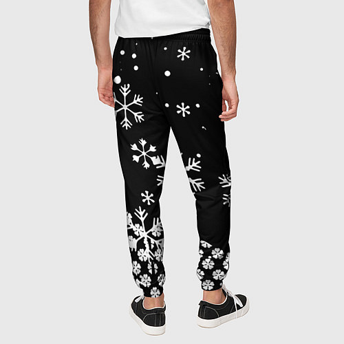 Мужские брюки Чёрный клевер снежинки / 3D-принт – фото 4