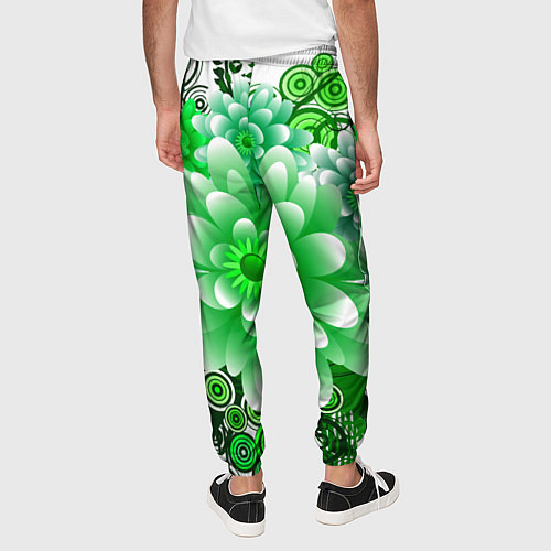 Мужские брюки Яркая пышная летняя зелень / 3D-принт – фото 4