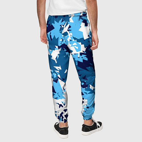 Мужские брюки Сине-бело-голубой камуфляж / 3D-принт – фото 4