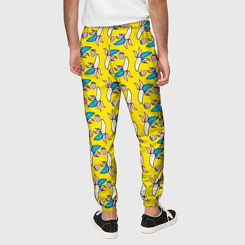 Мужские брюки Летний узор Забавные бананчики / 3D-принт – фото 4