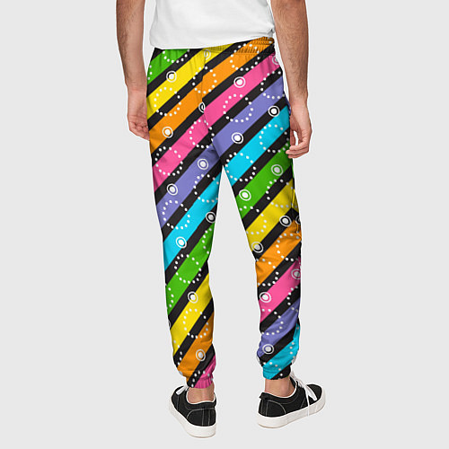 Мужские брюки Радужные полосы микс / 3D-принт – фото 4
