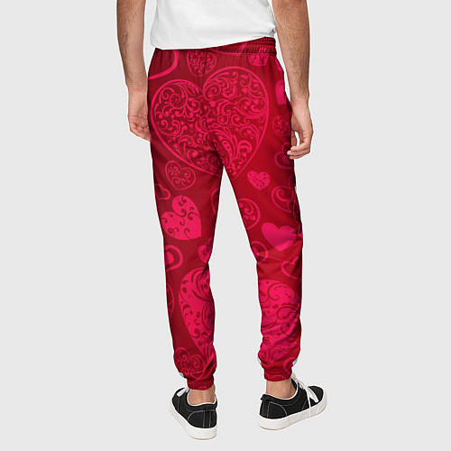Мужские брюки Гномы в красном сердце / 3D-принт – фото 4