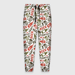 Брюки на резинке мужские Craft Beer, цвет: 3D-принт