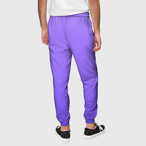 Мужские брюки Красивый фиолетовый светлый градиент / 3D-принт – фото 4
