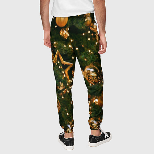 Мужские брюки Праздничная Елочка / 3D-принт – фото 4