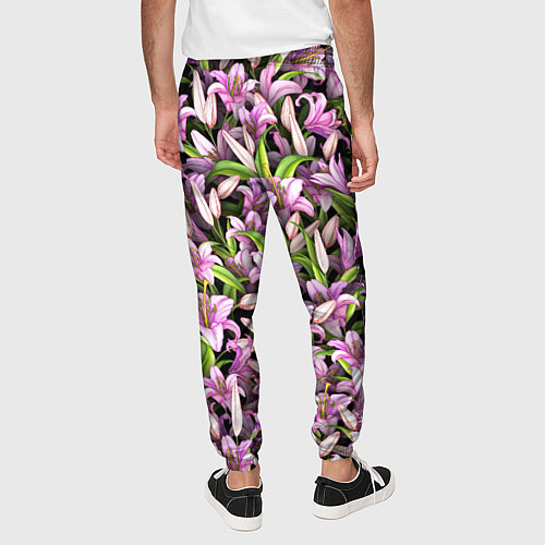 Мужские брюки Лилии цветут / 3D-принт – фото 4