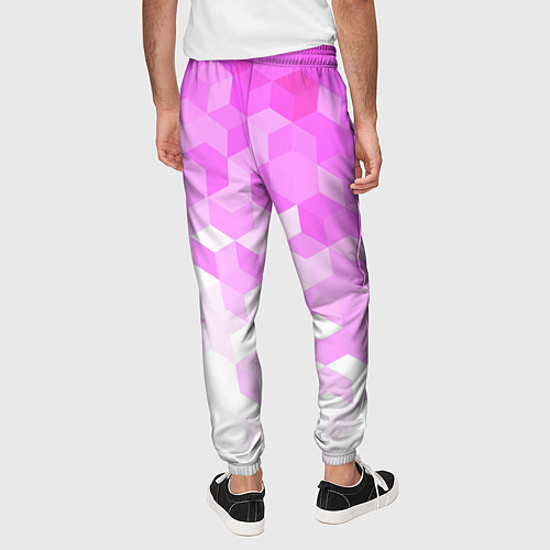Мужские брюки 3D ромб розовый / 3D-принт – фото 4