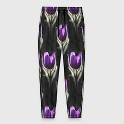 Мужские брюки Фиолетовые цветы - паттерн