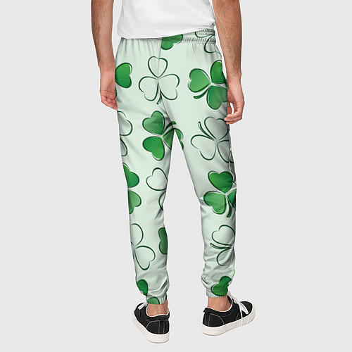 Мужские брюки Трехлистный клевер День Св Патрика / 3D-принт – фото 4