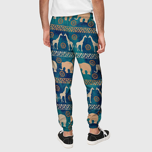 Мужские брюки Жирафы и слоны / 3D-принт – фото 4