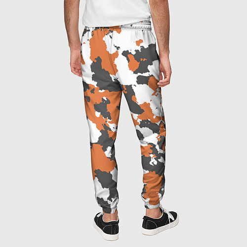 Мужские брюки Orange Camo / 3D-принт – фото 4