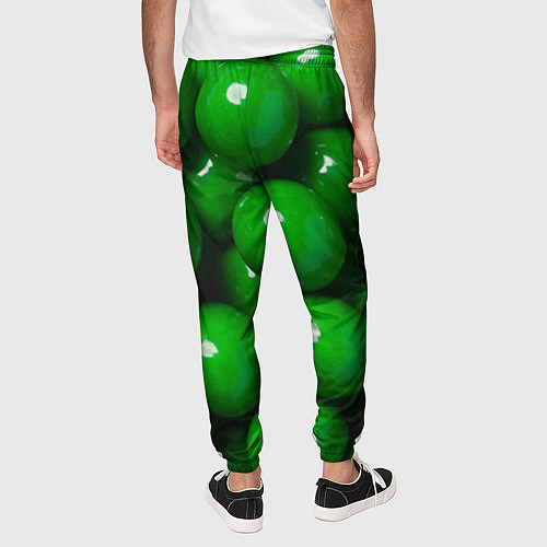 Мужские брюки Крупный зеленый горошек / 3D-принт – фото 4