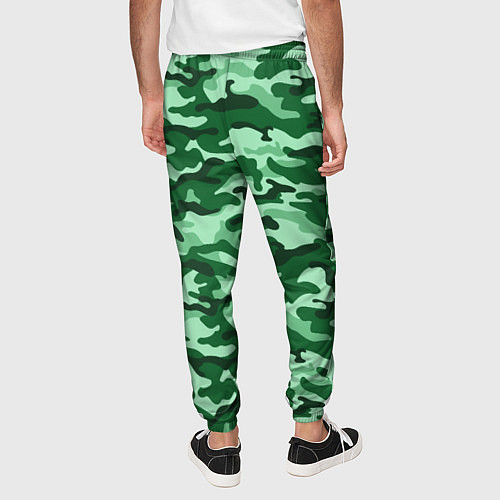 Мужские брюки Зеленый монохромный камуфляж / 3D-принт – фото 4