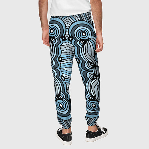 Мужские брюки Абстрактный узор в дудл стиле Рисунок от руки Лини / 3D-принт – фото 4