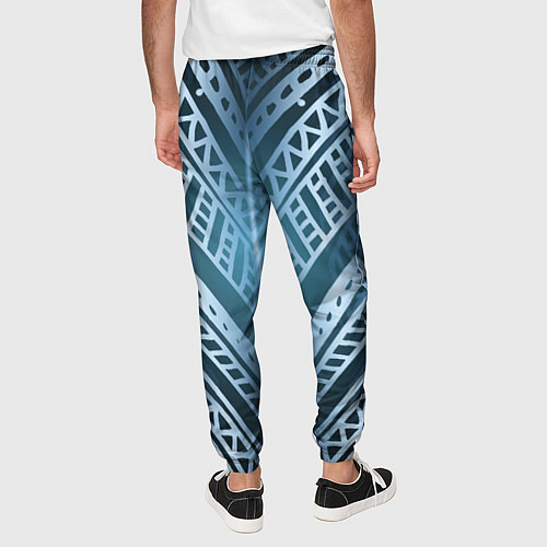 Мужские брюки Неоновый абстрактный узор Синий и голубой неон на / 3D-принт – фото 4