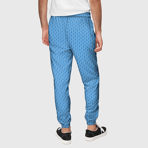 Мужские брюки Вязаный узор голубого цвета / 3D-принт – фото 4