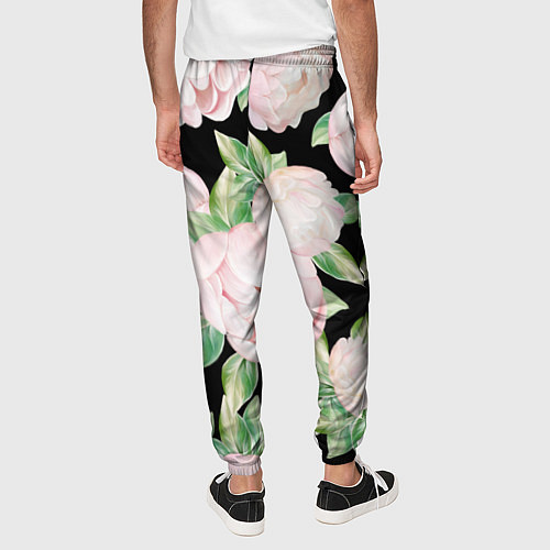 Мужские брюки Цветы Нарисованные Пионы / 3D-принт – фото 4