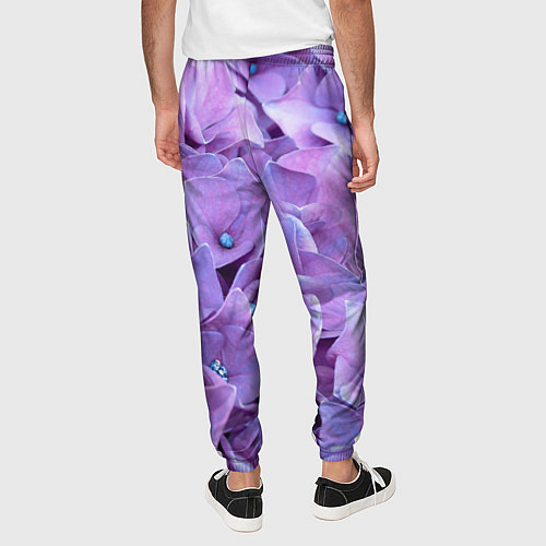 Мужские брюки Фиолетово-сиреневые цветы / 3D-принт – фото 4