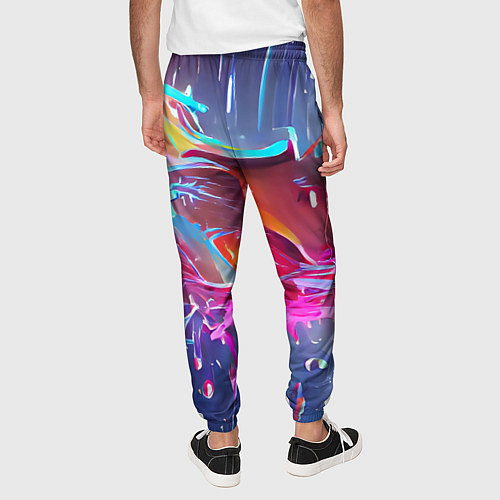Мужские брюки Neon splashes / 3D-принт – фото 4
