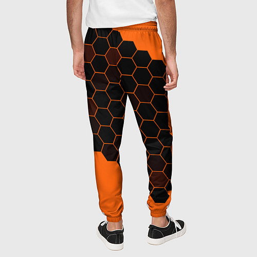 Мужские брюки ДОТА 2 на фоне узоров из сот / 3D-принт – фото 4