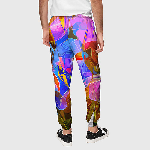 Мужские брюки Красочный цветочный паттерн Лето Colorful floral p / 3D-принт – фото 4