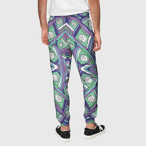 Мужские брюки Абстрактный разноцветный принт в дудл стиле / 3D-принт – фото 4