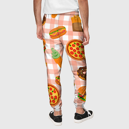 Мужские брюки PIZZA DONUT BURGER FRIES ICE CREAM pattern / 3D-принт – фото 4