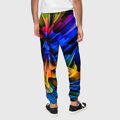 Мужские брюки Абстрактная неоновая композиция Abstract neon comp / 3D-принт – фото 4