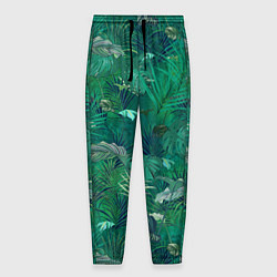 Брюки на резинке мужские Летняя Зелёная Листва, цвет: 3D-принт