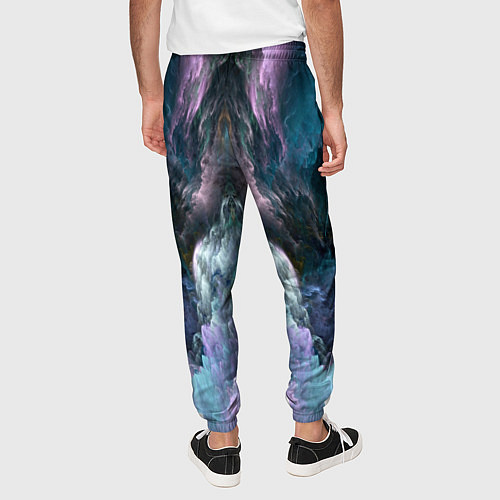 Мужские брюки Облака неонового цвета Neon colored clouds / 3D-принт – фото 4