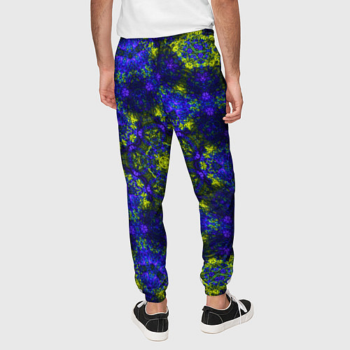 Мужские брюки Абстрактный зелено-синий узор Звезда / 3D-принт – фото 4
