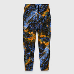 Брюки на резинке мужские Оранжево-Синяя Вулканическая Лава, цвет: 3D-принт