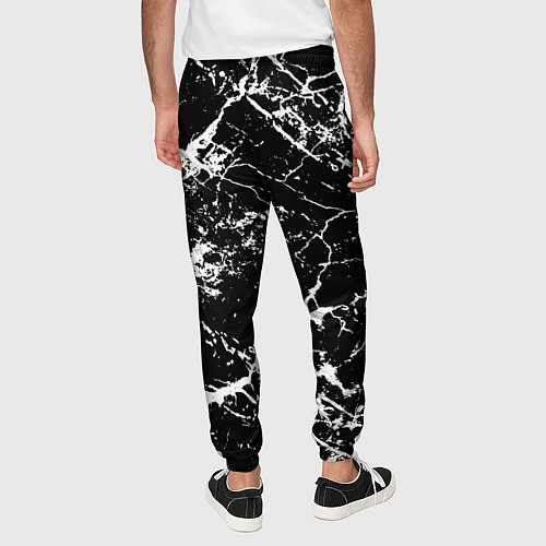 Мужские брюки Текстура чёрного мрамора Texture of black marble / 3D-принт – фото 4