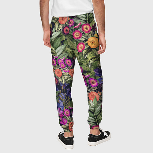Мужские брюки Цветы Фиолетовые Рудбеки / 3D-принт – фото 4