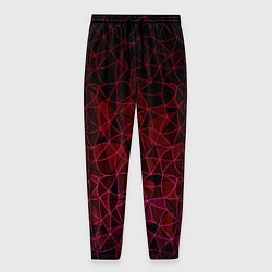 Брюки на резинке мужские Темно-красный абстрактный узор, цвет: 3D-принт