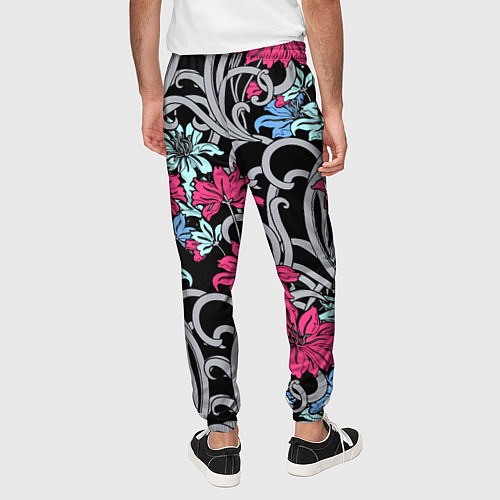 Мужские брюки Цветочный летний паттерн Fashion trend / 3D-принт – фото 4