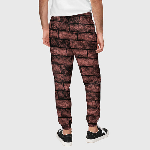 Мужские брюки Стена из кирпича терракотового цвета Лофт / 3D-принт – фото 4