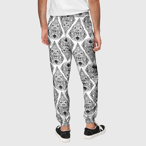 Мужские брюки Черно-белый геометрический узор Арт деко / 3D-принт – фото 4
