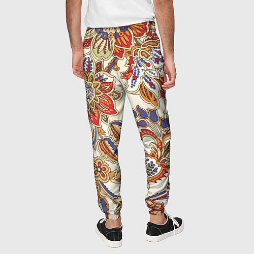 Мужские брюки Цветочный винтажный орнамент / 3D-принт – фото 4