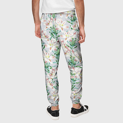 Мужские брюки Цветы Нежные Лилии / 3D-принт – фото 4