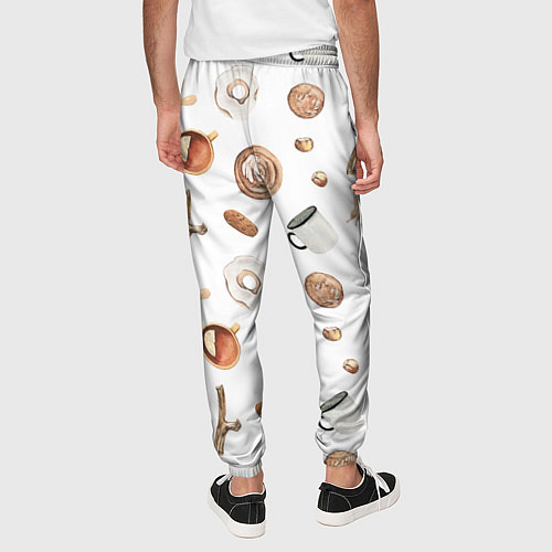 Мужские брюки Узор Кружка, Печенье, Пончик / 3D-принт – фото 4