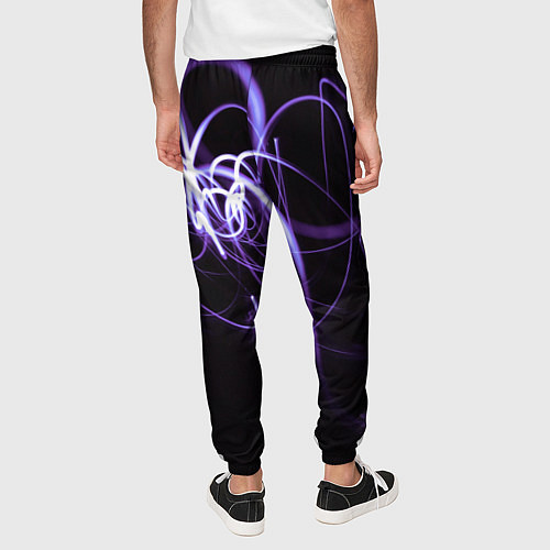 Мужские брюки Неоновый узор - Фиолетовый / 3D-принт – фото 4