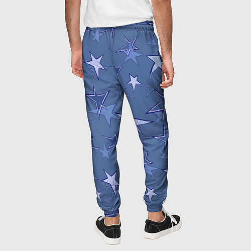 Мужские брюки Gray-Blue Star Pattern / 3D-принт – фото 4