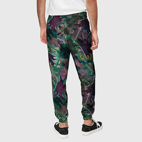 Мужские брюки Абстрактный гранжевый принт с кляксами и штрихами / 3D-принт – фото 4
